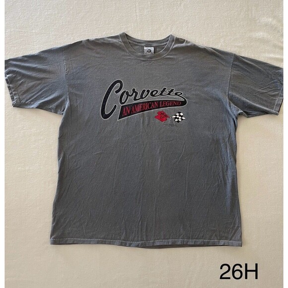 Corvette‎ American Legend GM Men's Gray T-Shirt 3XL Anvil Tag 100% Cotton - Picture 1 of 8